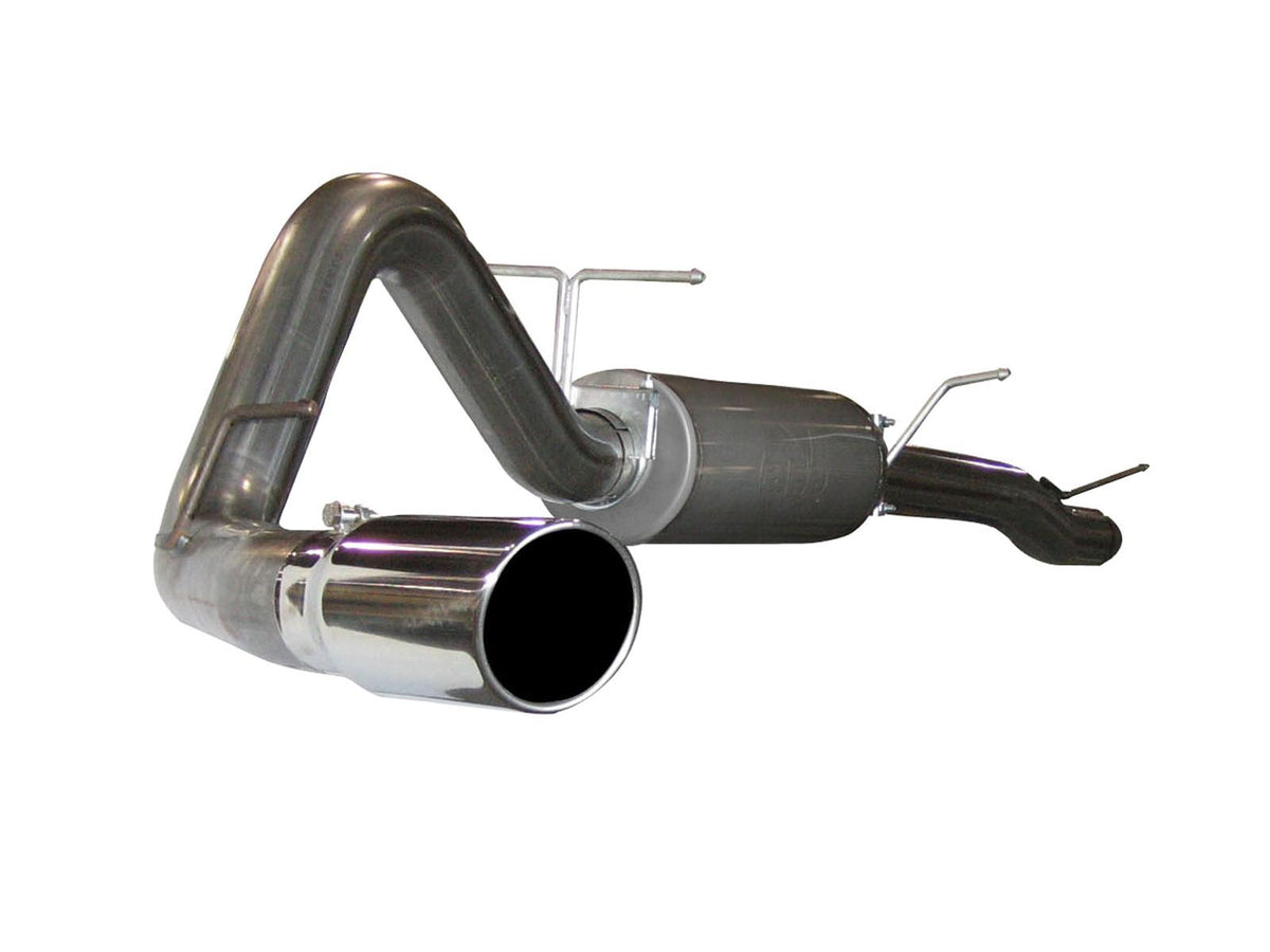 AFE Large Bore-HD 4 IN 409 Stainless Steel Cat-Back Exhaust System w/ Polished Tip (2003-2007 F-250 Super Duty, F-350 Super Duty, F-450 Super Duty, F-550 Super Duty) - 49-43003
