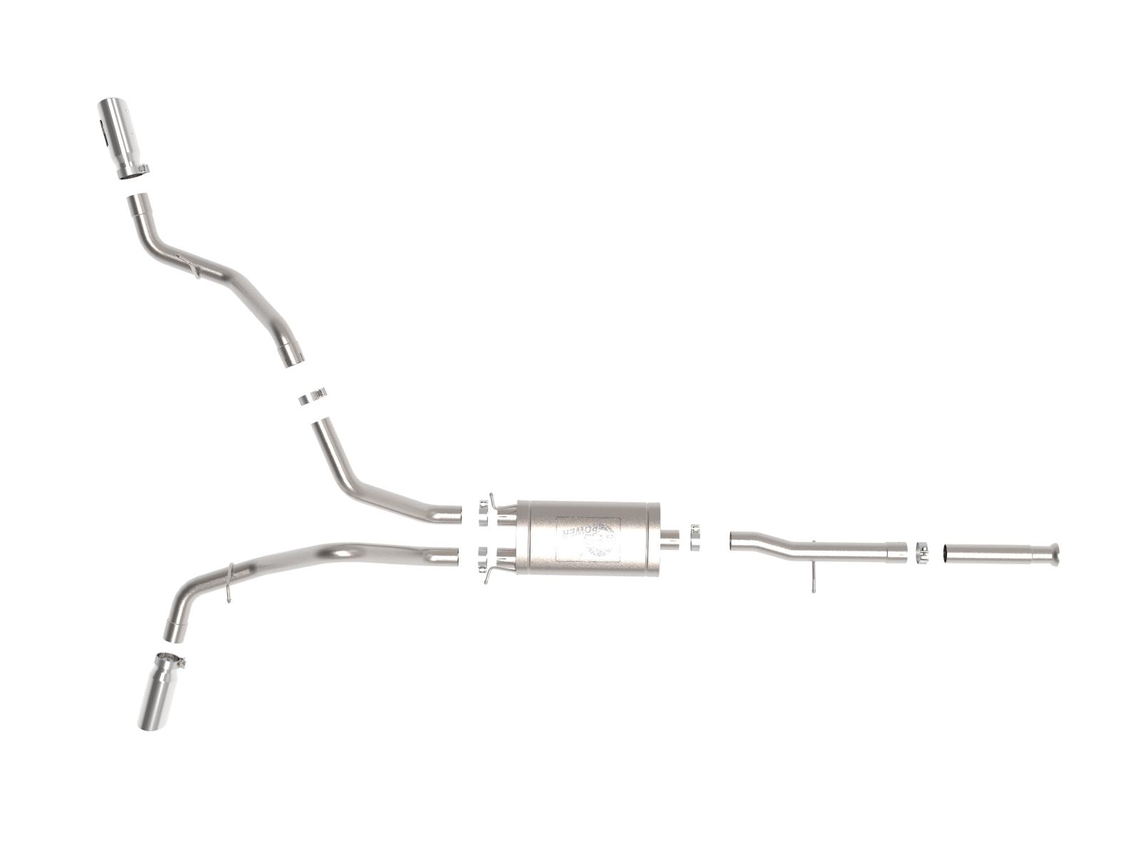 AFE Apollo GT Series Cat-Back Exhaust System w/ Dual Rear-Side Exit Polished Tip - 49-44134-P