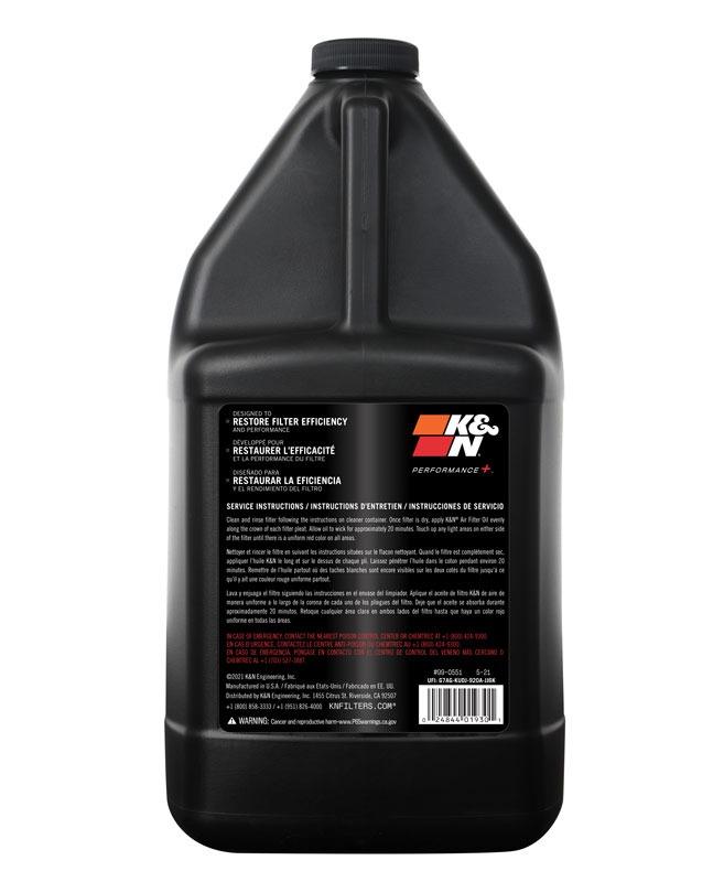 K and N Filters Air Filter Oil - 1 gal - 99-0551
