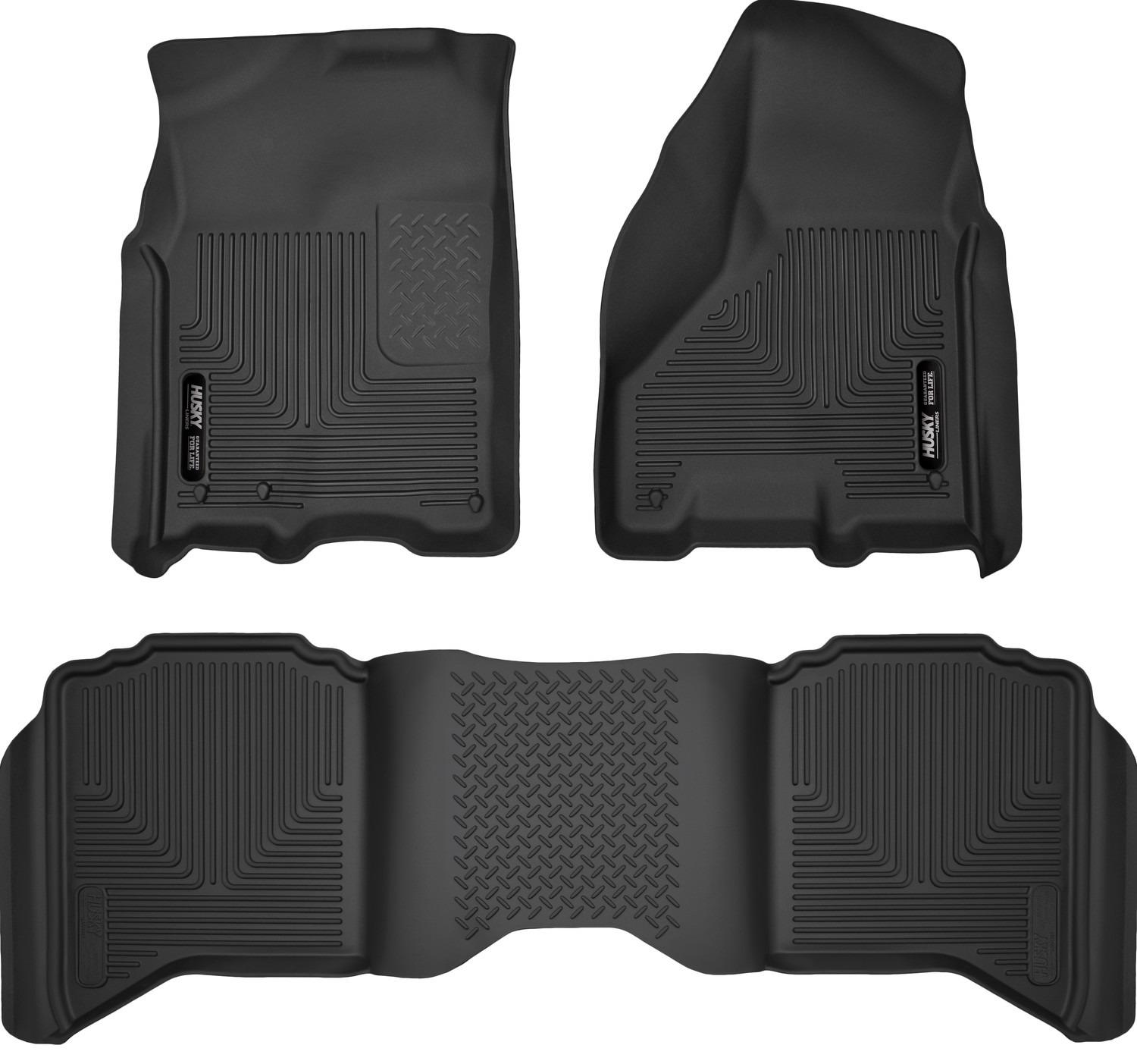 Husky Liners Front and 2nd Seat Floor Liners - Front and 2nd Seat Floor Liners (2009-2022 Ram 1500, 1500, 2500, 3500, Ram 2500, Ram 3500, 1500 Classic) - 99001