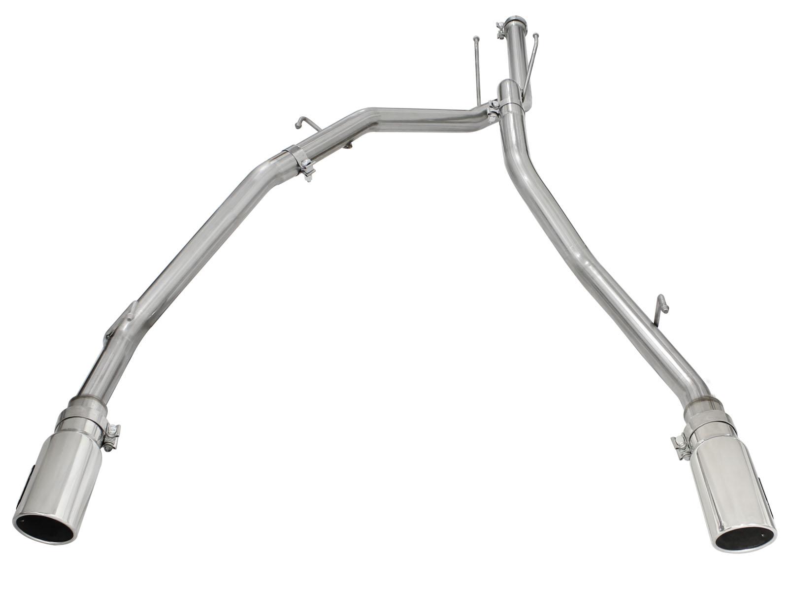 AFE Large Bore-HD Stainless Steel DPF-Back Exhaust System w/ Polished Tip (2014-2019 1500, 1500 Classic) - 49-42041-P