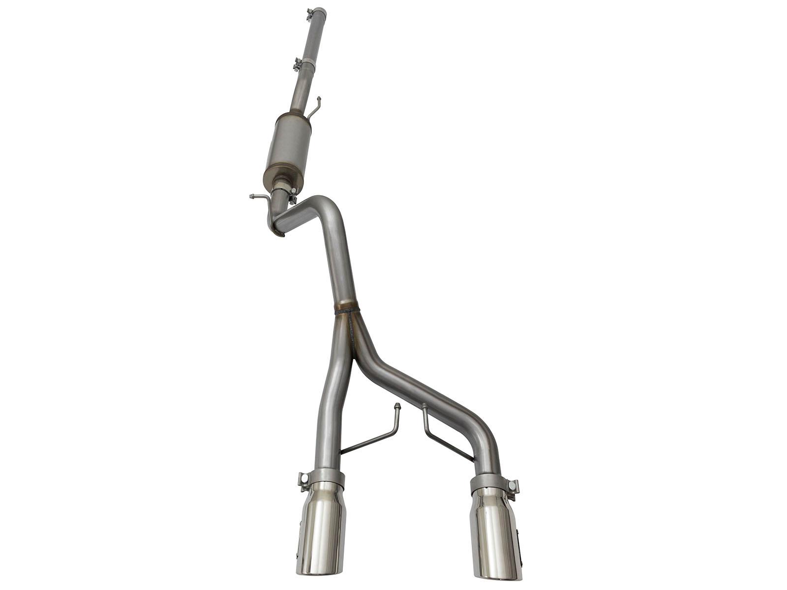 AFE Rebel Series 2-1/2in 409 Stainless Steel Cat-Back Exhaust System w/Polished Tip - 49-48056-P