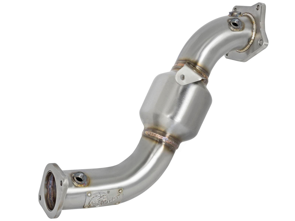 AFE Twisted Steel Down Pipe w/ Cat (2013-2017 ATS, Camaro) - 48-34126-HC