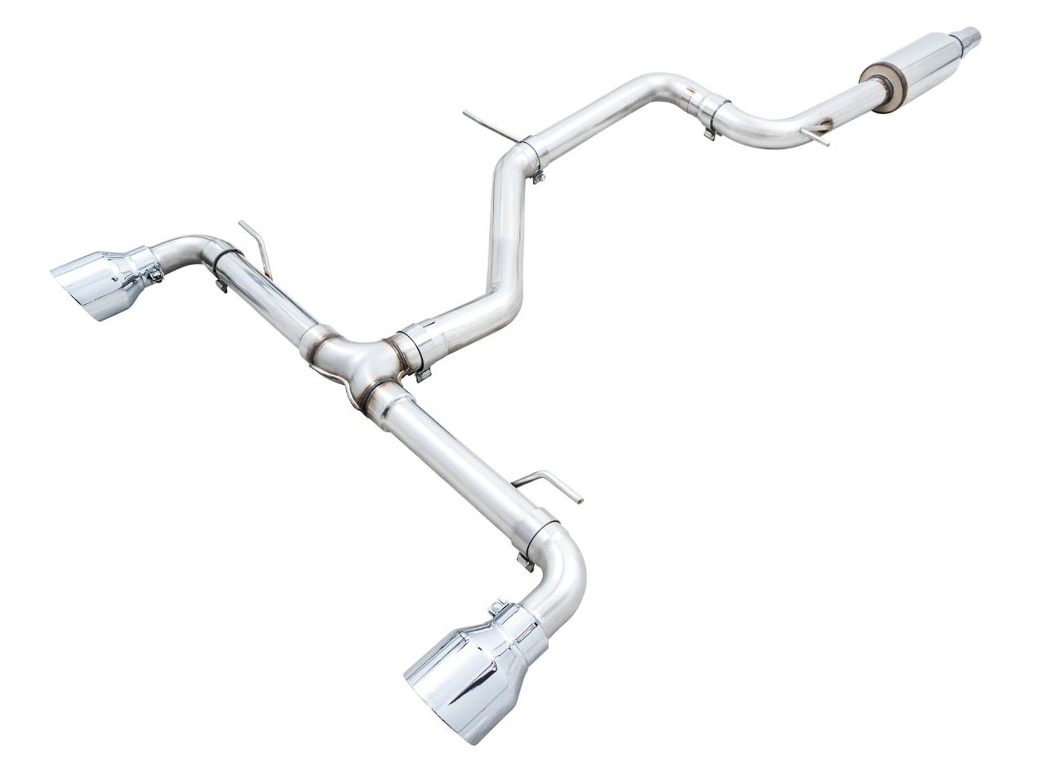 AWE Track Edition Catback Exhaust - Chrome Silver Tips (2022-2023 Volkswagen MK8 GTI) - 3020-32658