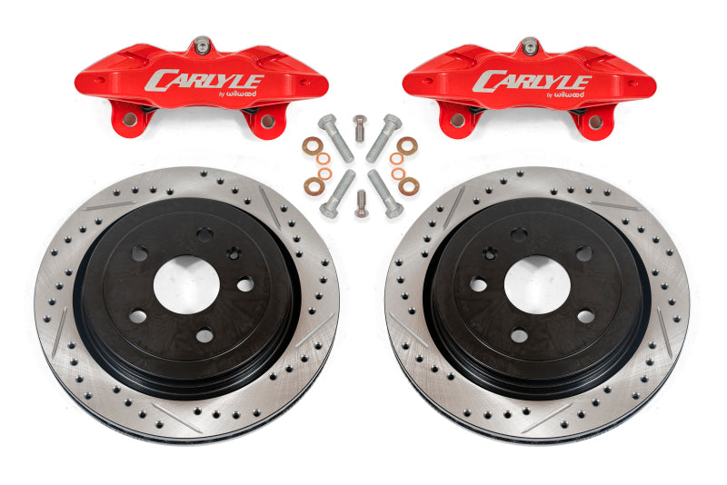 BMR Fabrication Brake Kit for 15" Conversion, Drilled and Slotted Rotors, Red Calipers Red (1997-2004 C5 Corvette Base) - DBK553
