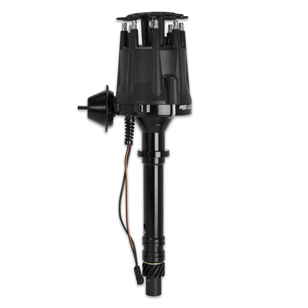Black Chevy V8 Pro-Billet Distributor with Vacuum Advance.  - 83613