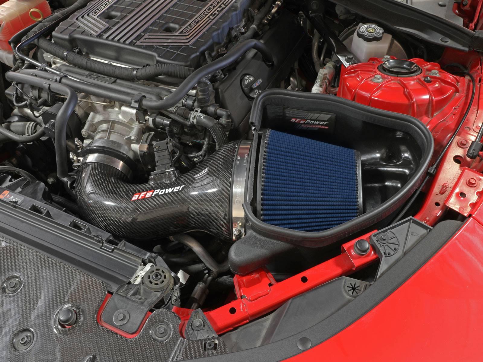 AFE 57-10018R Track Series Carbon Fiber Intake System w/ Pro 5R Media (2017-2021 Chevrolet Camaro ZL1 V8-6.2L SC)