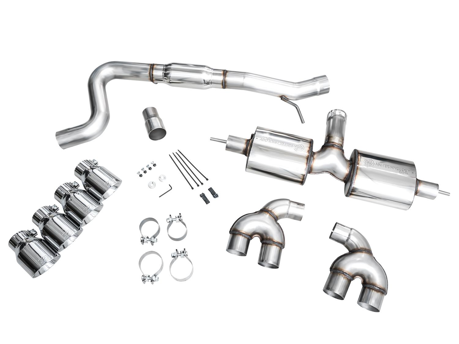 AWE Touring Edition Exhaust for Volkswagen MK8 Golf R - Chrome Silver Tips - 3015-42658