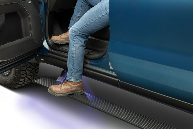 AMP Research PowerStep Xtreme Electric Running Board for Extreme Conditions fits 22-24 Chevrolet Silverado/GMC Sierra Double and Crew Cab Includes Gas and Diesel - 78255-01A