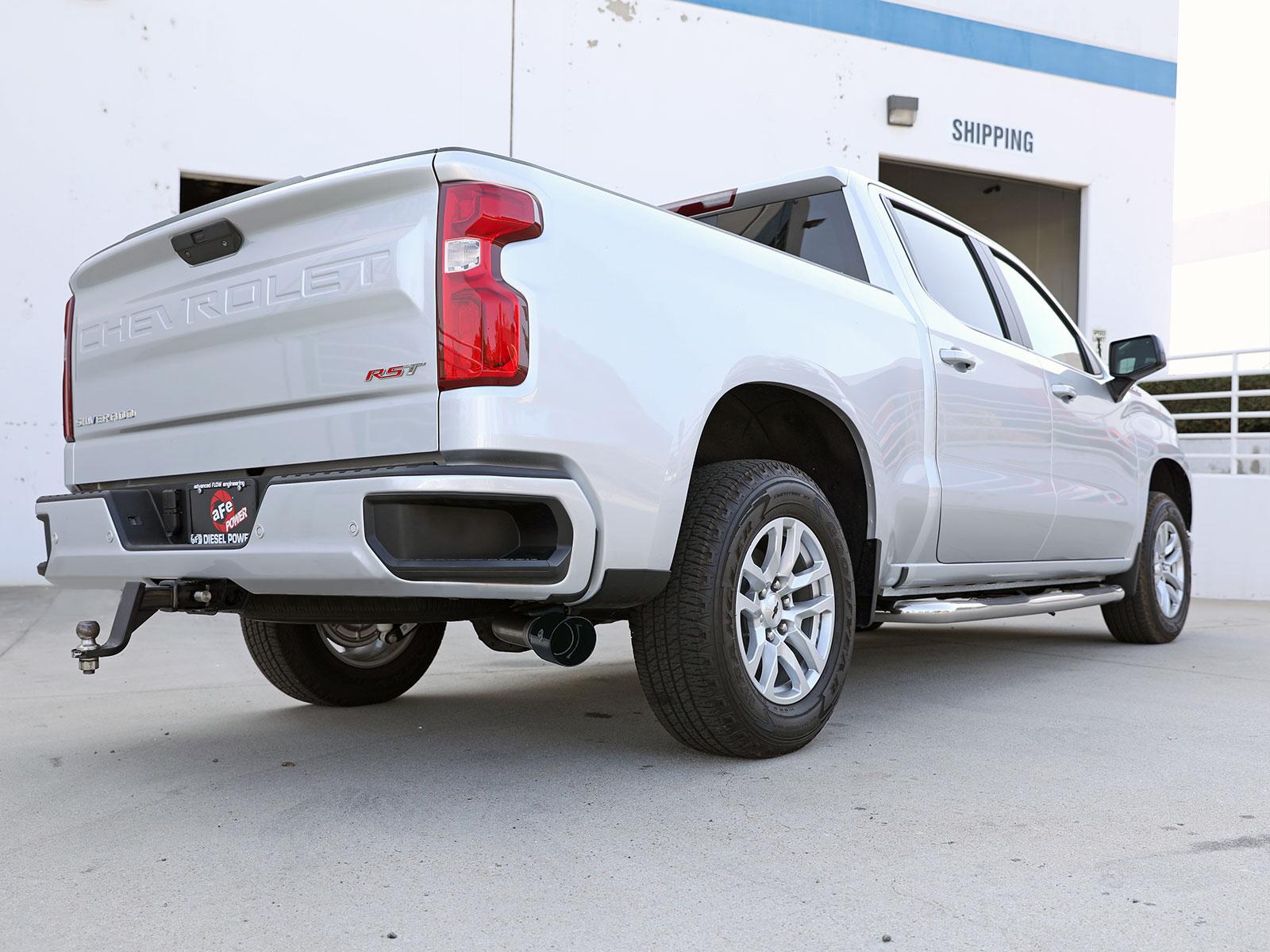 AFE Large Bore-HD 3 IN 409 Stainless Steel DPF-Back Exhaust System w/Black Tip (2023-2024 Silverado 1500 , Sierra 1500) - 49-44144-B