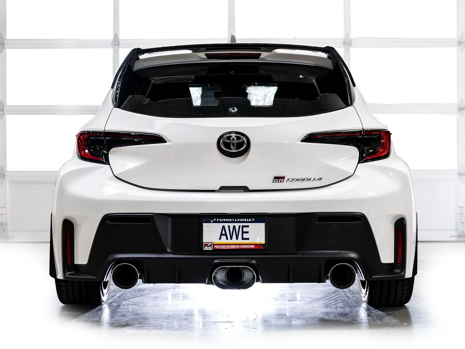 AWE Track Edition Exhaust - Chrome Silver Tips (2022+ GR Corolla) - 3020-52472