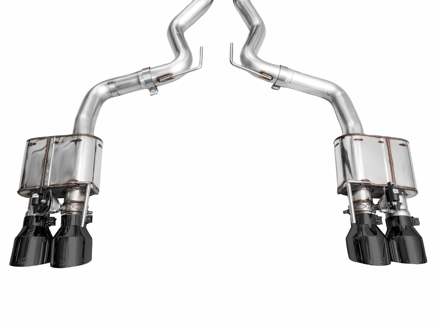 AWE SwitchPath Catback Exhaust - Quad Diamond Black Tips (2024-2026 Mustang GT) - 3025-43650