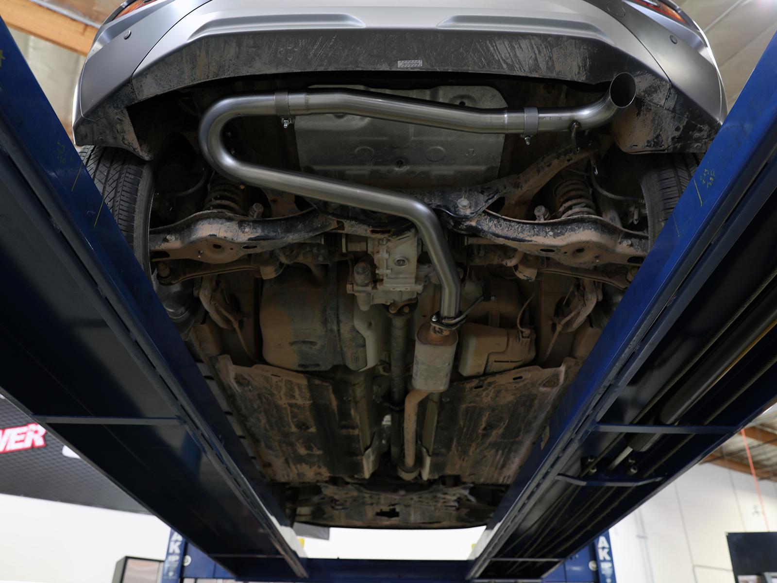 AFE Takeda 2-1/2in 304 Stainless Steel Axle-Back Exhaust System w/o Muffler (Hyundai Kona 18-21 L4-1.6L (t) This item will only fit models equipped with all-wheel drive) - 49-37017NM