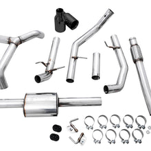 AWE 0FG Catback Split Rear Exit Exhaust for 4th Gen Silverado/Sierra 1500 5.3L (Flat Bumper) - Dual Diamond Black Tips - 3015-33206