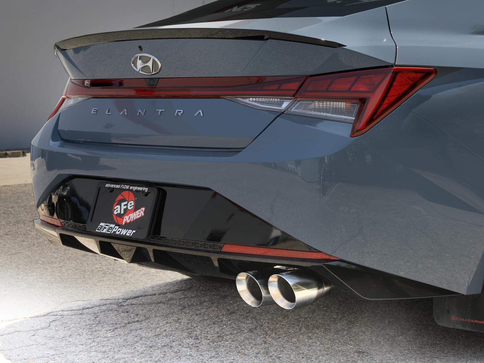 AFE Takeda 3 IN 304 Stainless Steel Axle-Back Exhaust w/ Polished Tips (2021-2025 Elantra N Line) - 49-37045-P