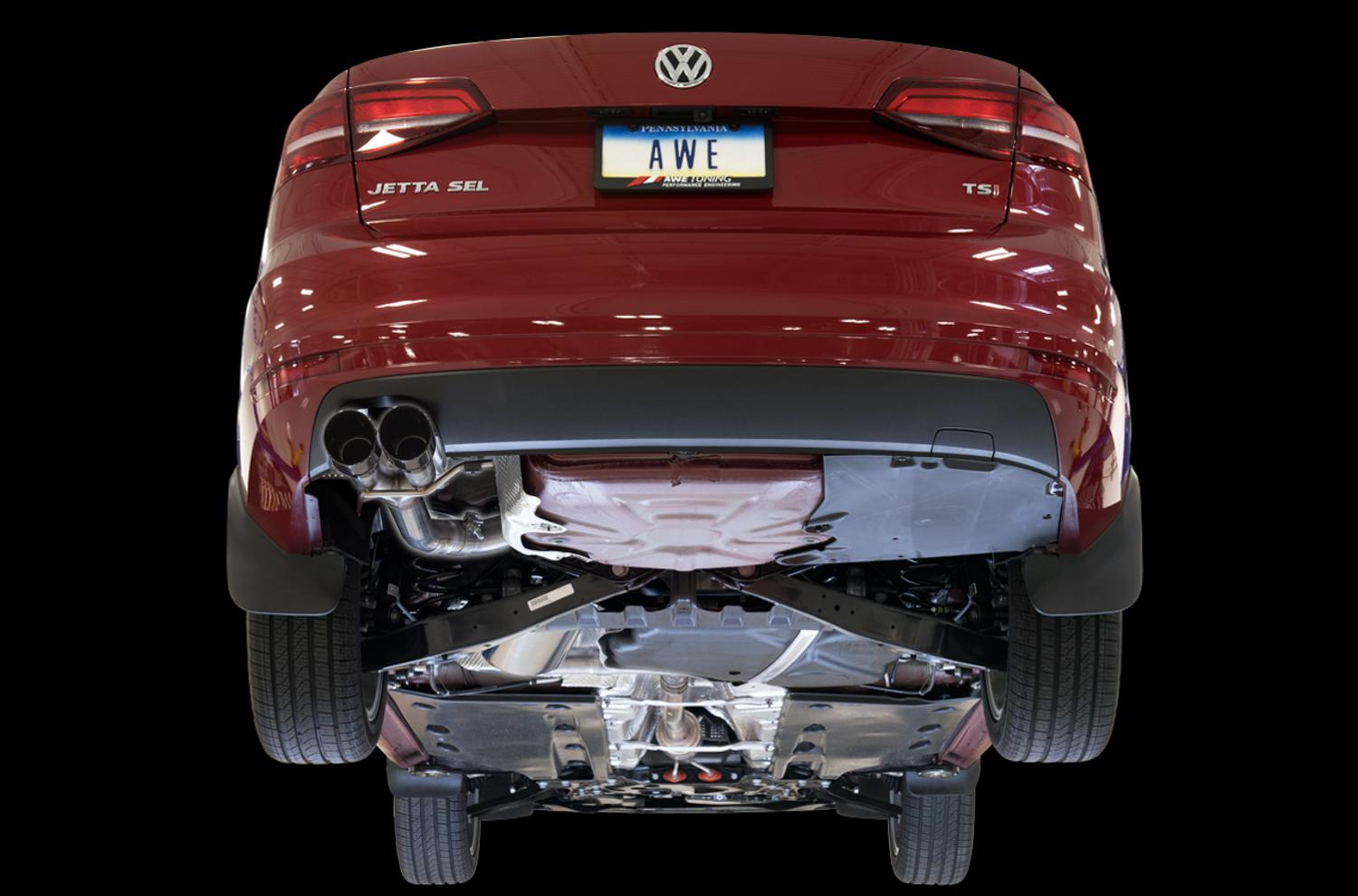 AWE Track Edition for MK6 GLI 2.0T - MK6 Jetta 1.8T - Diamond Black Tips - 3020-23028