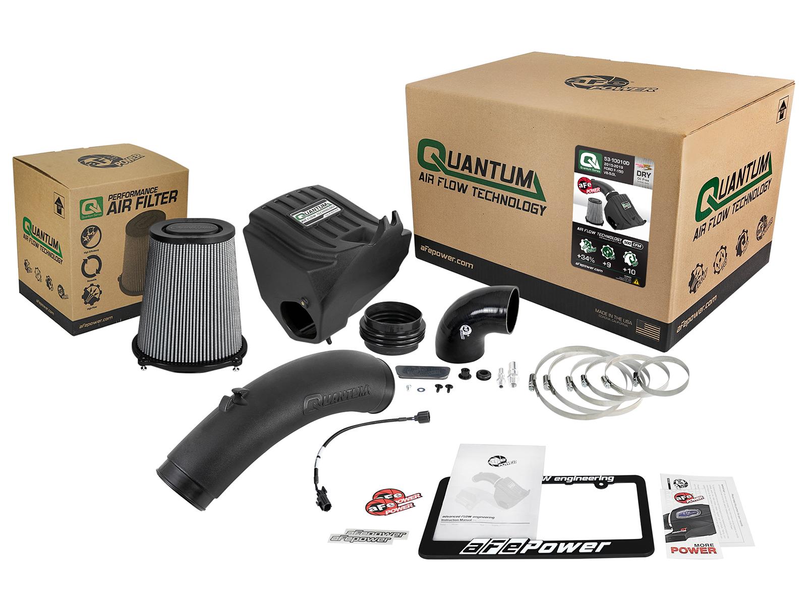 AFE QUANTUM Cold Air Intake System w/ Pro DRY S Filter (Ford F-150 15-20 V8-5.0L) - 53-10010D