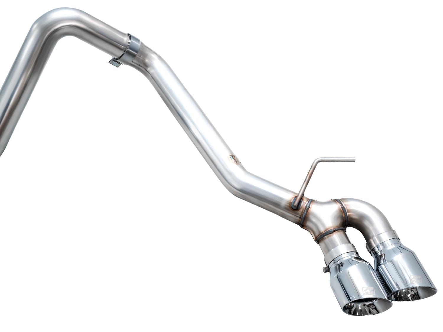AWE 0FG Exhaust - Dual Chrome Silver Tips (2024+ Toyota Tacoma 2.4T) - 3015-32254