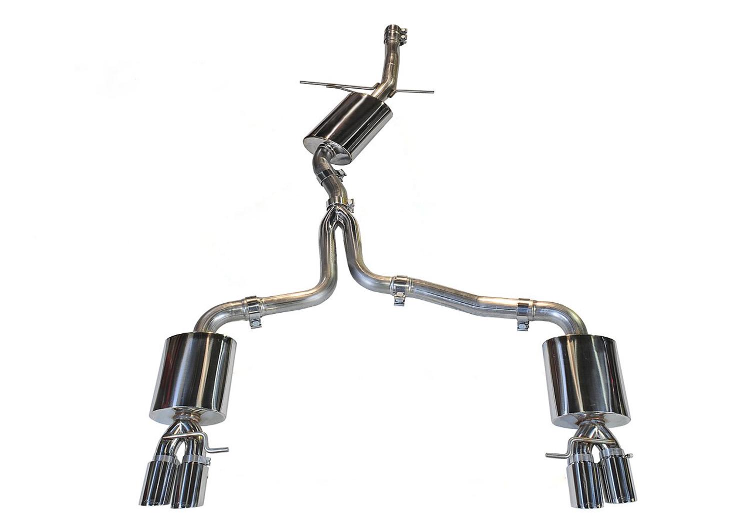 AWE Tuning Audi B8 A4 Touring Edition Exhaust - Quad Tip Polished Silver Tips - 3015-42018