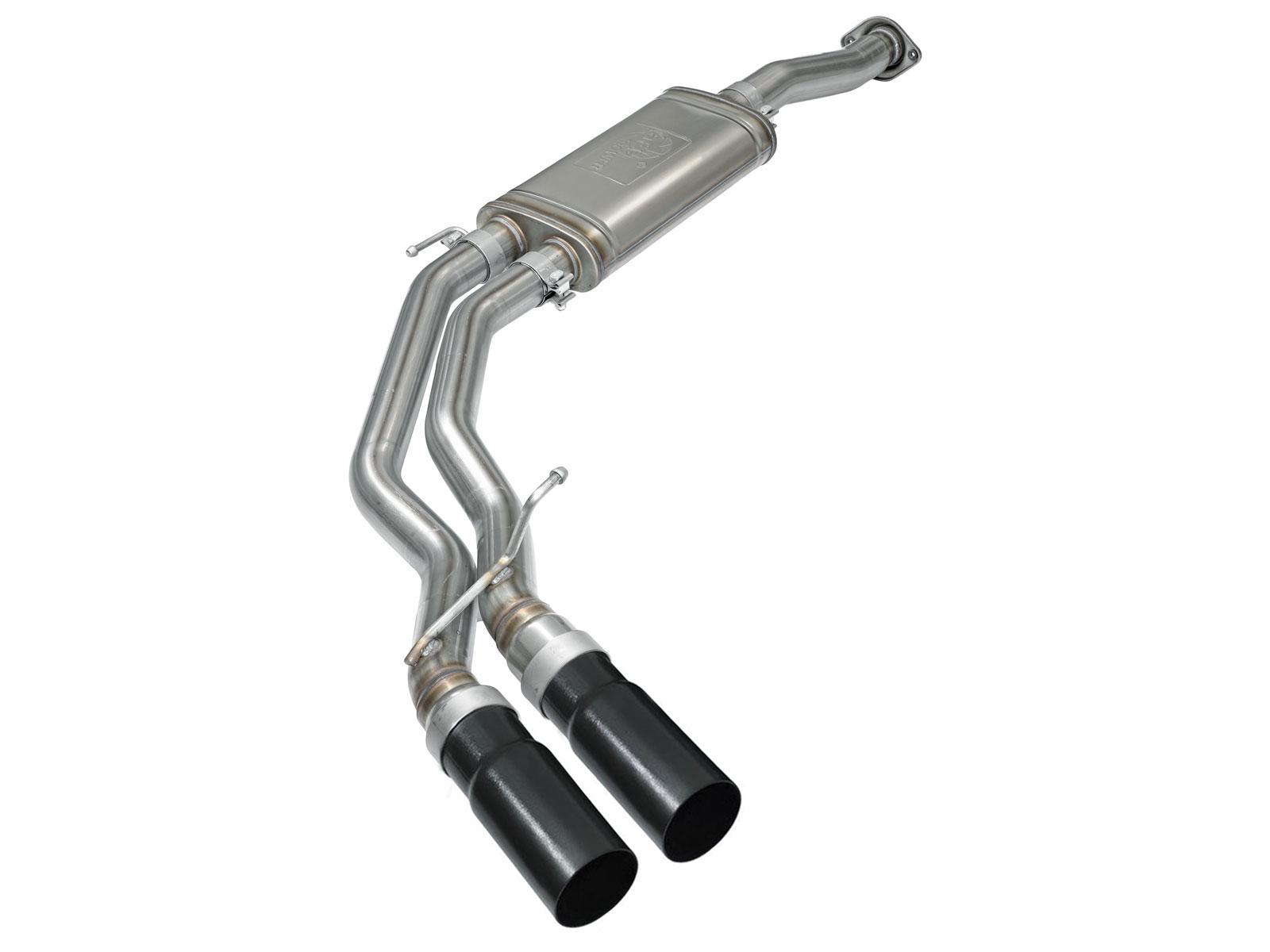 AFE Rebel Series 3 IN to 2-1/2 IN 409 Stainless Steel Cat-Back Exhaust w/Black Tip (2015-2020 F-150, F-150, F-150) - 49-43081-B