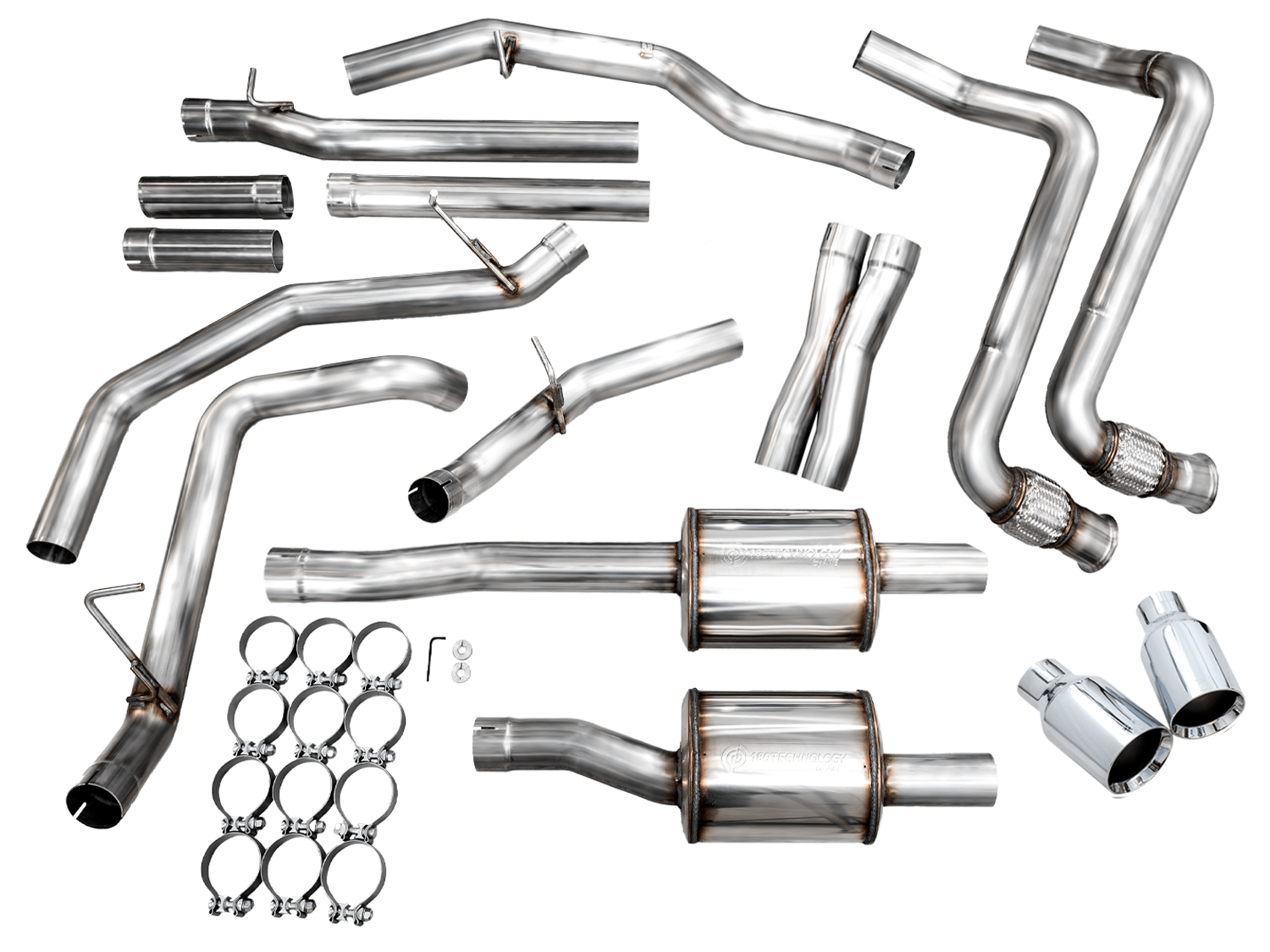 AWE 0FG Catback Exhaust Standard & High Output - Chrome Silver Tips (2025+ RAM 1500 3.0TT) - 3015-38246