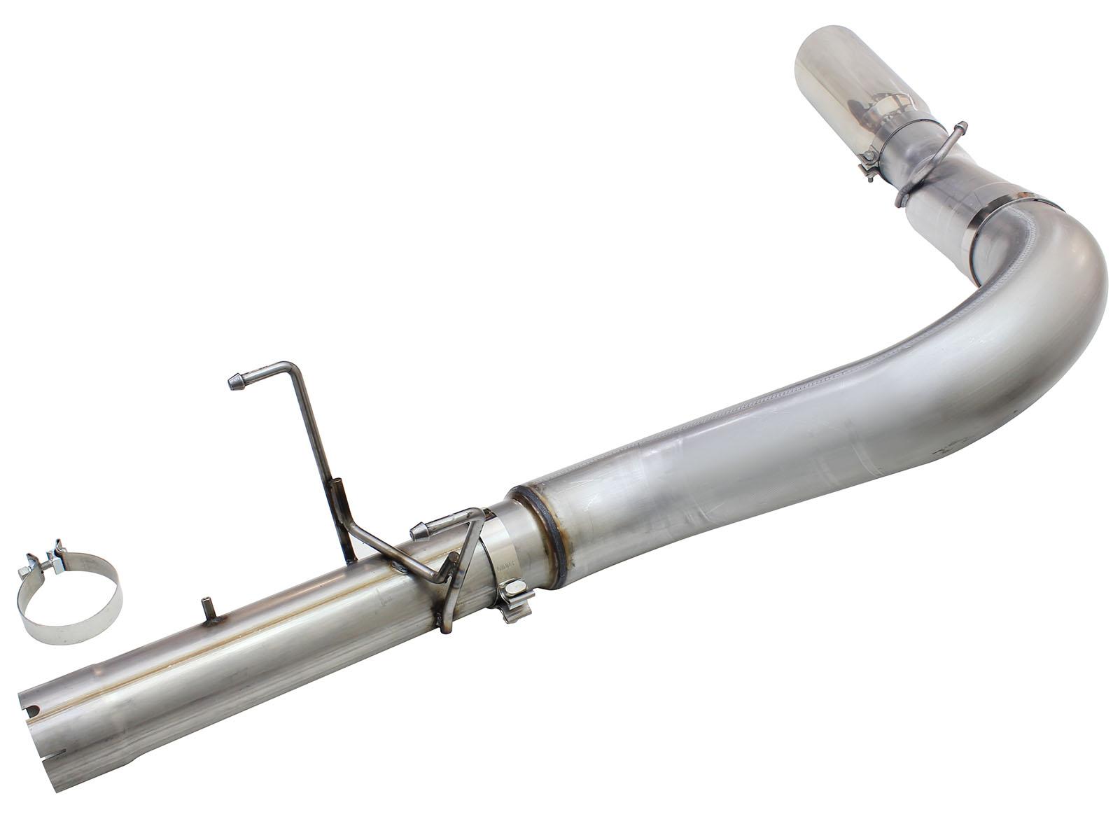 AFE ATLAS 5 IN Aluminized Steel DPF-Back Exhaust System w/Polished Tip (2013-2018 2500, 3500) - 49-02051-1P