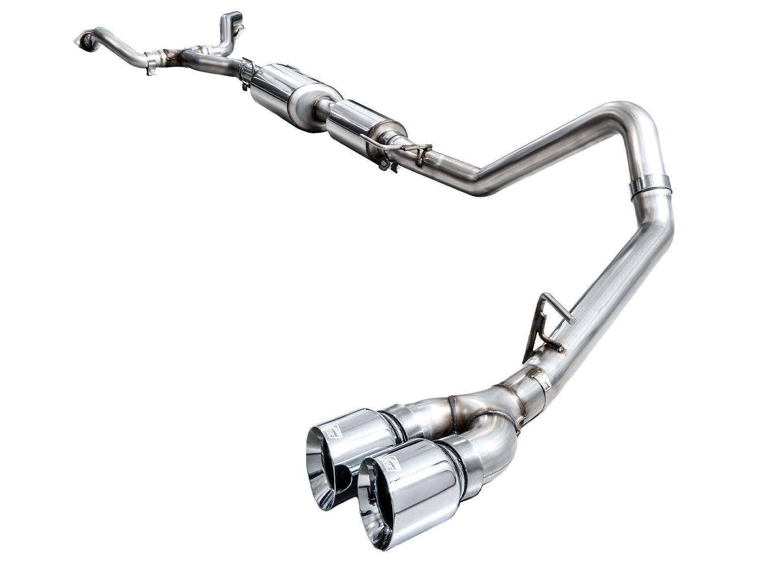 AWE 0FG Exhaust for 3rd Gen Toyota Tundra - Dual Chrome Silver Tips - 3015-32063