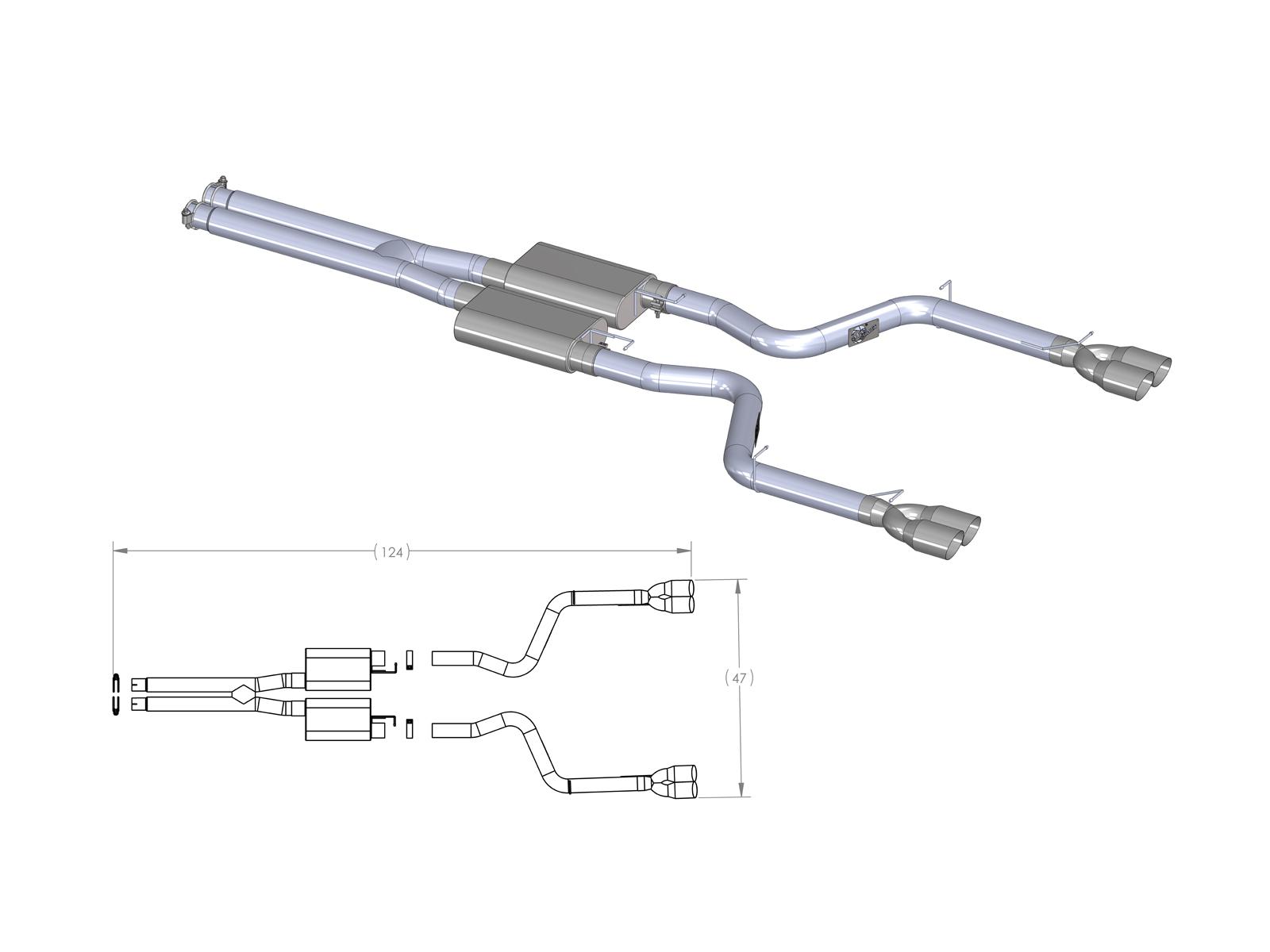 AFE MACH Force-Xp 3 IN 409 Stainless Steel Cat-Back Exhaust System (2009-2014 Challenger, Challenger) - 49-42017