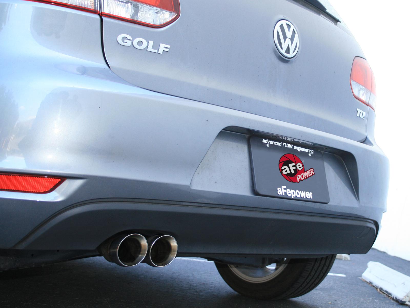 AFE Large Bore-HD 2-1/2in 409 Stainless Steel Cat-Back Exhaust System (2011-2014 Golf) - 49-46402