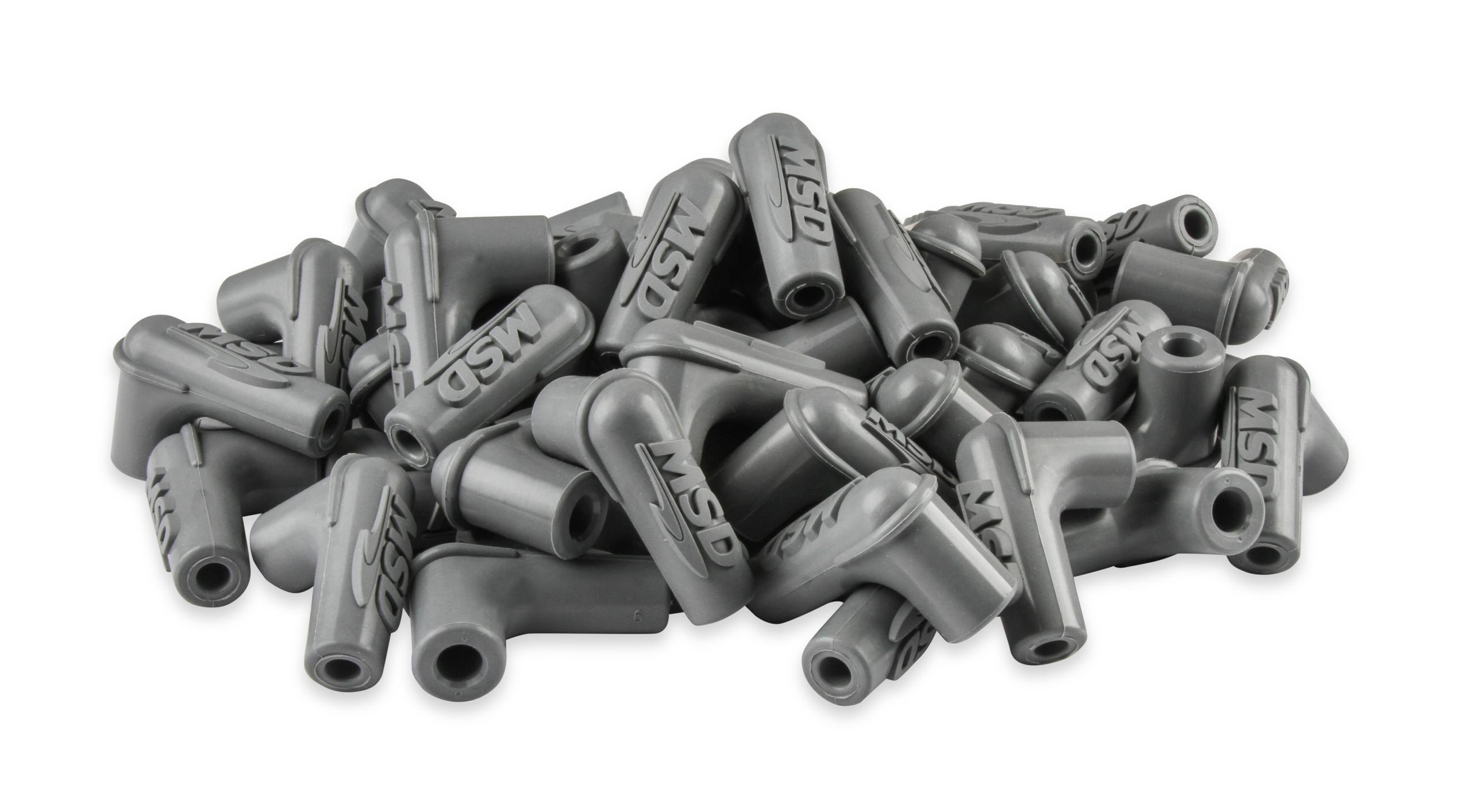 Boots, 90 Degree Logo Spark Plug, Gray Silicone 50EA.  - 34514