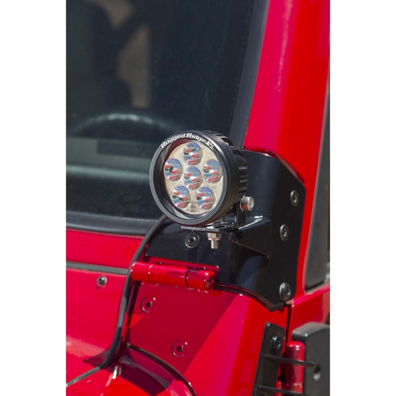 Rugged Ridge Light Mount Bracket Kit Windshield; 97-06 Jeep Wrangler Tj - 11027.02