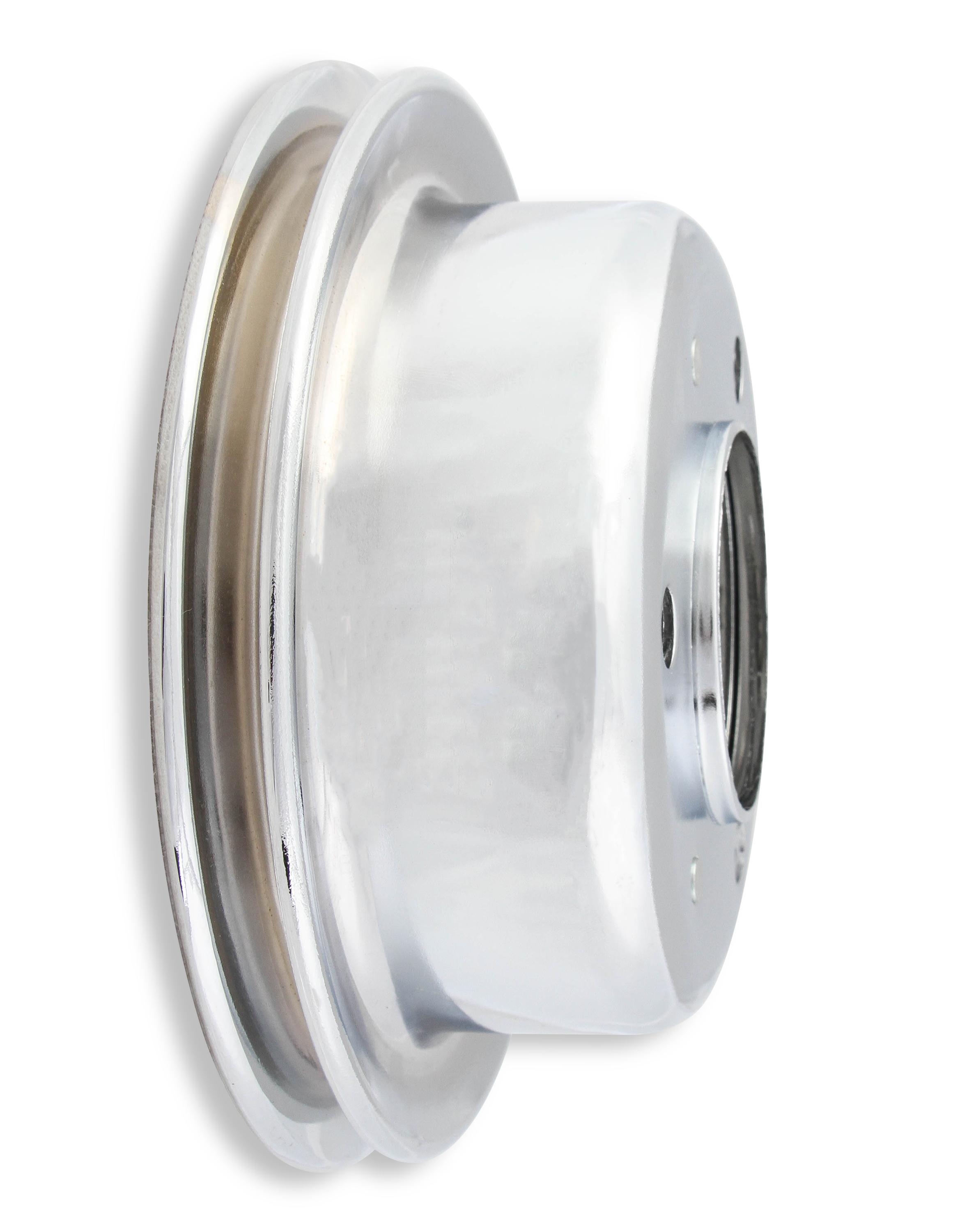 Mr. Gasket Chrome Crankshaft Pulley - Single Groove.  - 8827