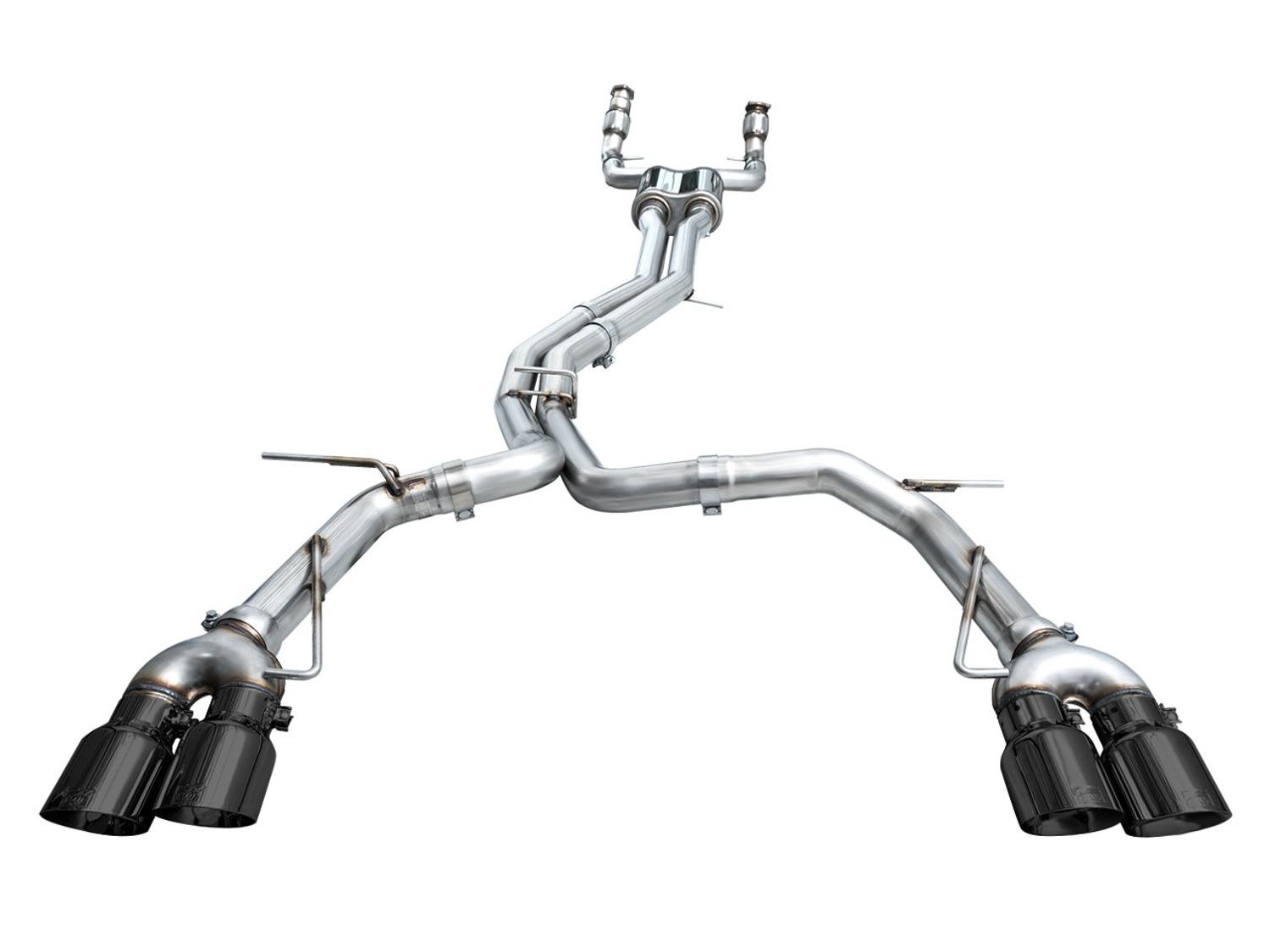 AWE Track Edition for Audi C8 S6/S7 - Diamond Black Tips - 3020-43109