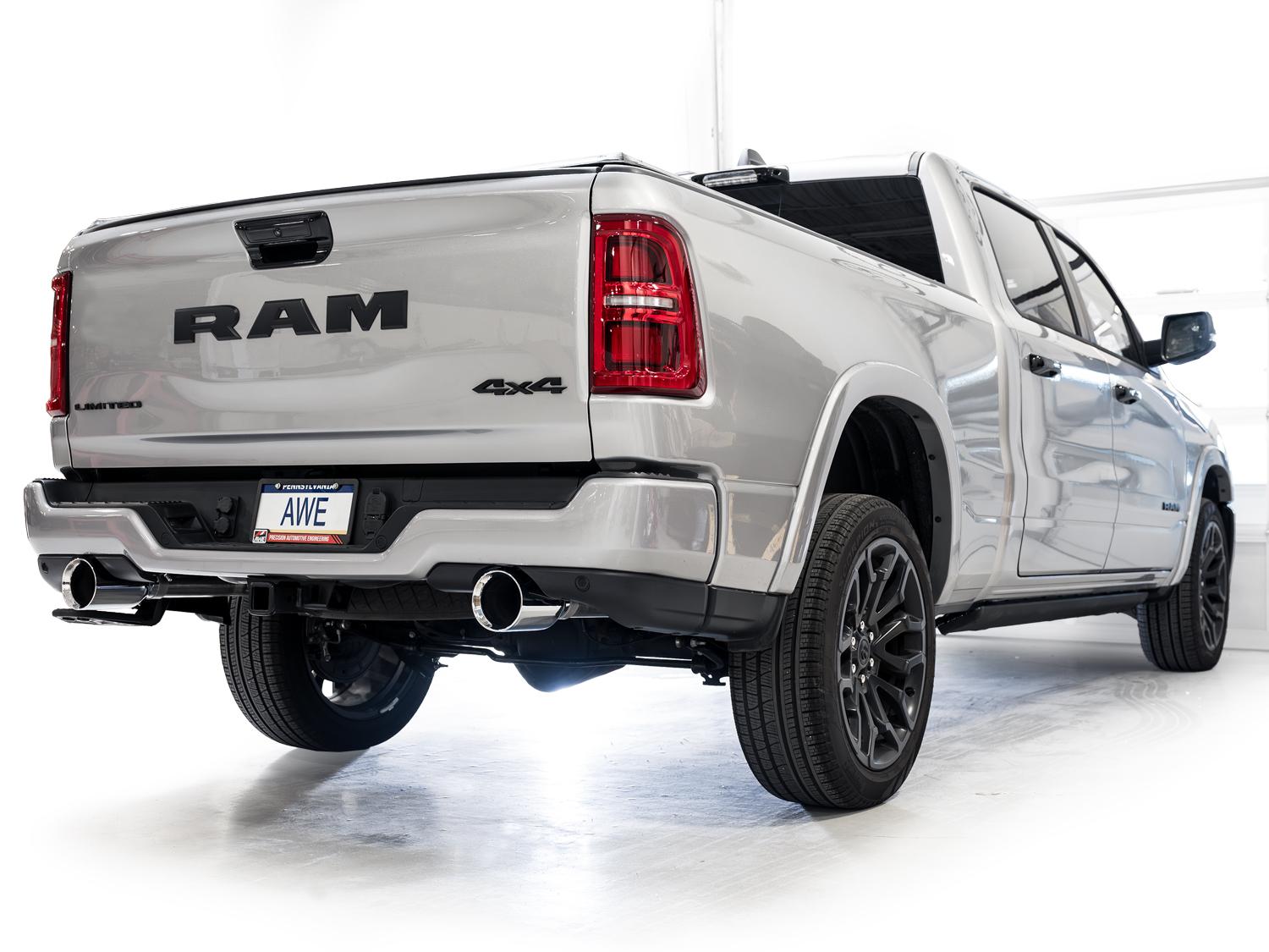 AWE 0FG Catback Exhaust Standard & High Output - Chrome Silver Tips (2025+ RAM 1500 3.0TT) - 3015-38246