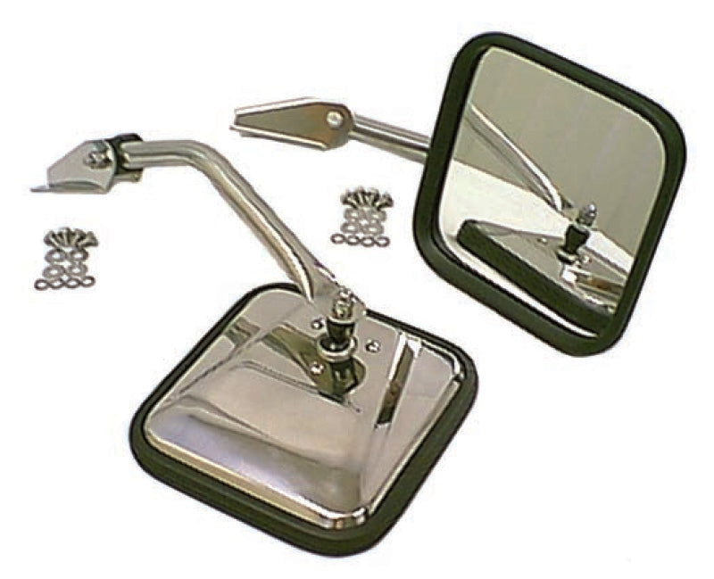 Rugged Ridge Door Mirror Kit Cj-Style Chrome; 55-86 Jeep Cj5/Cj6/Cj7/Cj8 - 11010.01