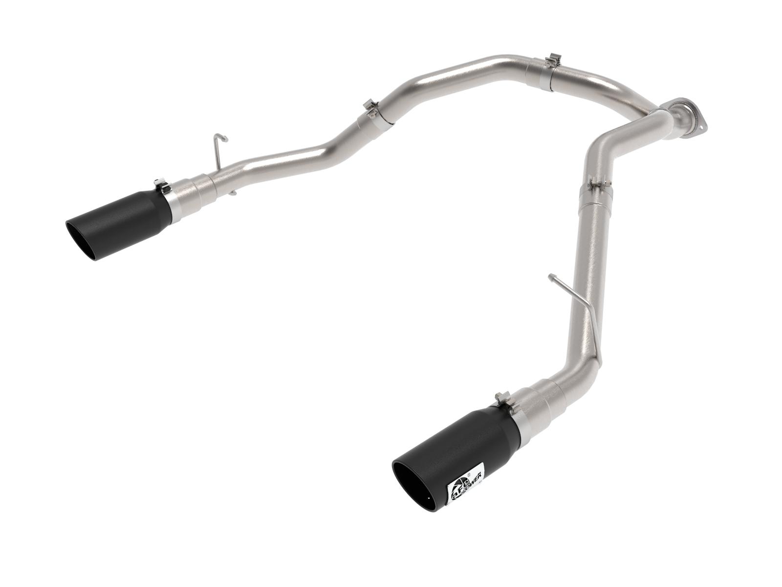 AFE Large Bore-HD 5 IN 409 Stainless Steel DPF-Back Exhaust System w/Black Tip (2020-2021 1500) - 49-42080-B