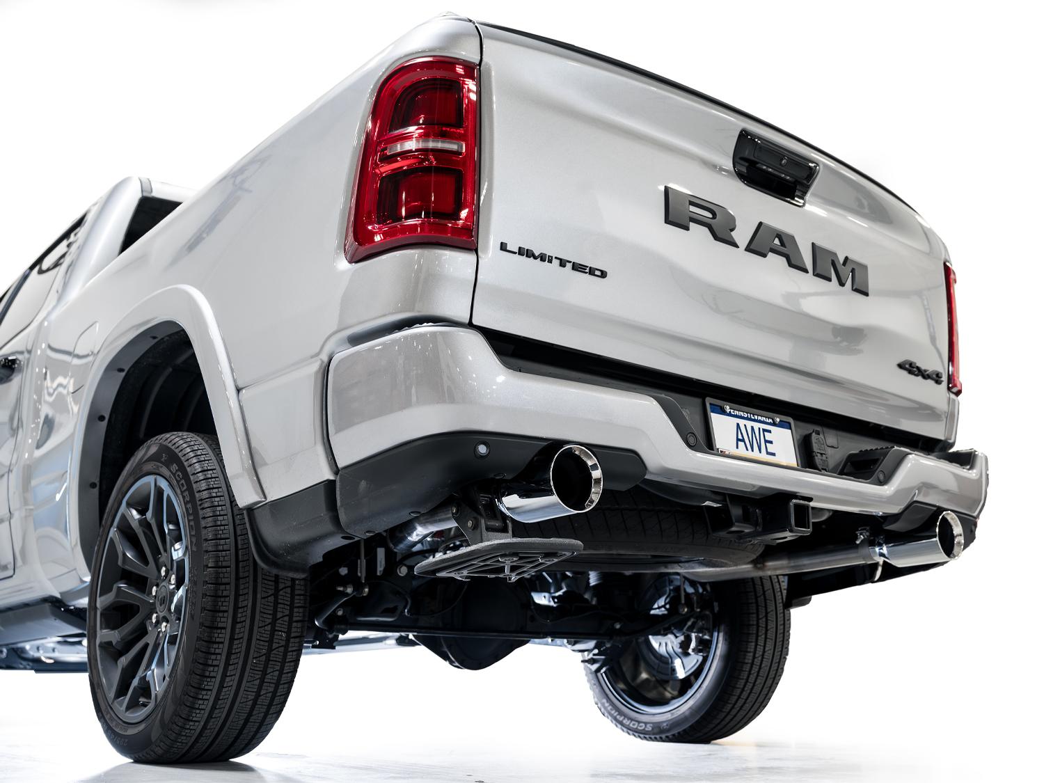 AWE 0FG Catback Exhaust Standard & High Output - Chrome Silver Tips (2025+ RAM 1500 3.0TT) - 3015-38246