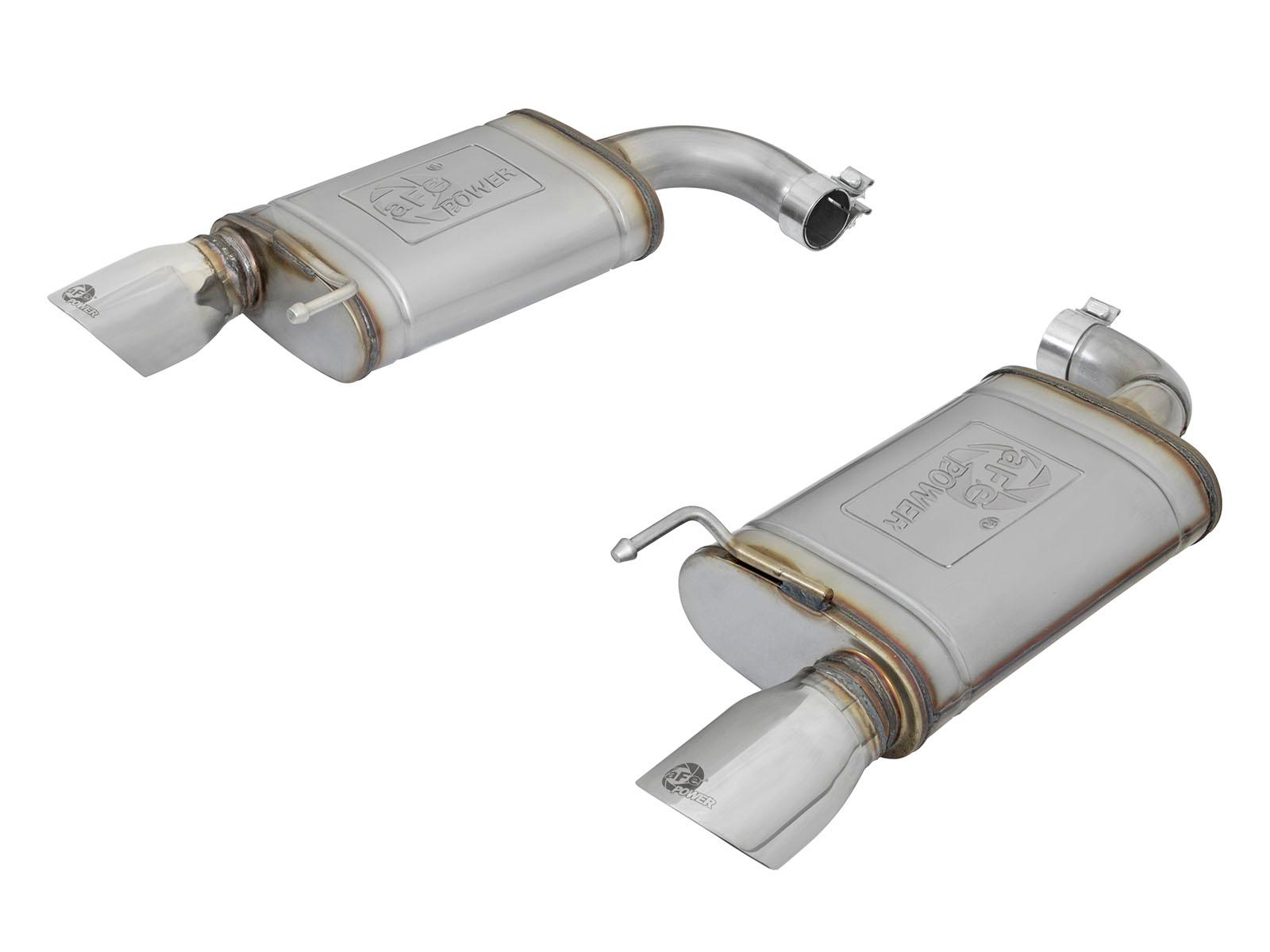 AFE MACH Force-Xp Axle-Back Dual Exhaust w/ Polished Tips (2015-2026 Mustang Ecoboost Non Active / V6) - 49-43085-P