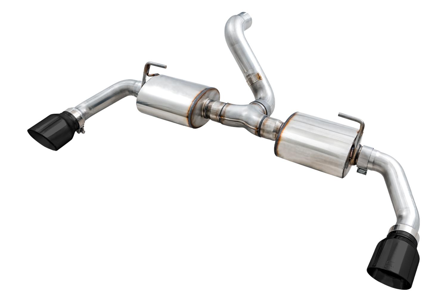 AWE Tread Edition Axleback Dual Exhaust for Jeep JL/JLU 3.6L/2.0T - Diamond Black Tips - 3015-33001