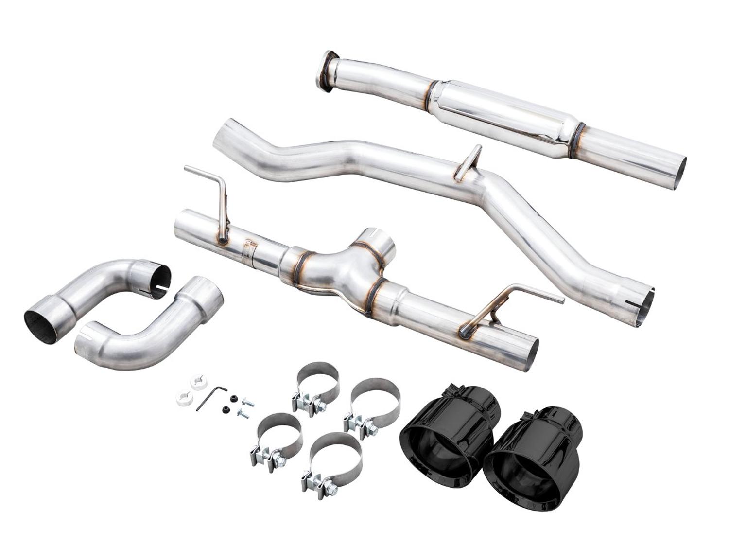 AWE Track Edition Exhaust - Diamond Black Tips (2016-2023 Subaru BRZ / Toyota GR86 / Toyota 86) - 3020-33279