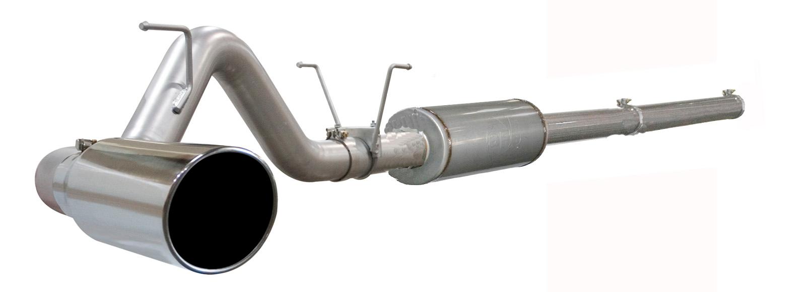 AFE Large Bore-HD 4 IN 409 Stainless Steel Cat-Back Exhaust System w/ Polished Tip (2004-2007 Ram 2500, Ram 3500) - 49-42002
