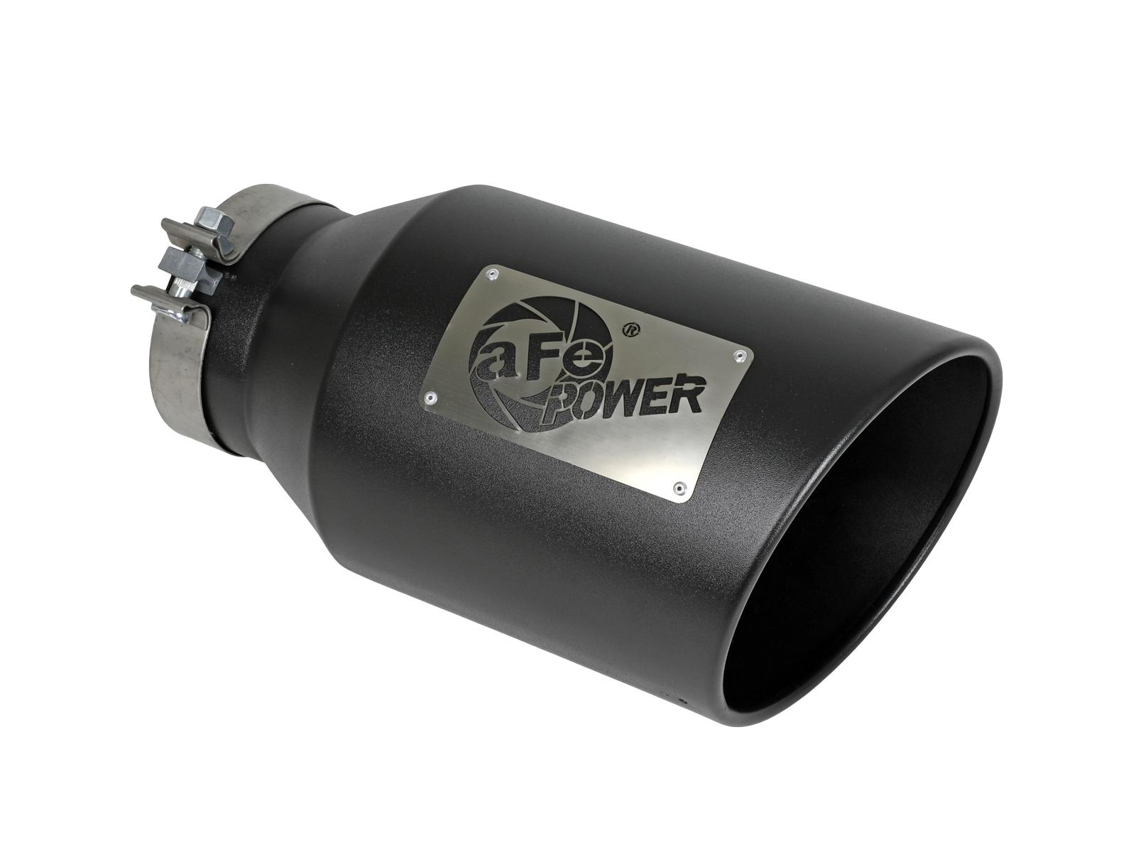 AFE MACH Force-Xp 409 Stainless Steel Clamp-on Exhaust Tip Black (5 IN Inlet x 8 IN Outlet x 15 IN L) - 49T50801-B15