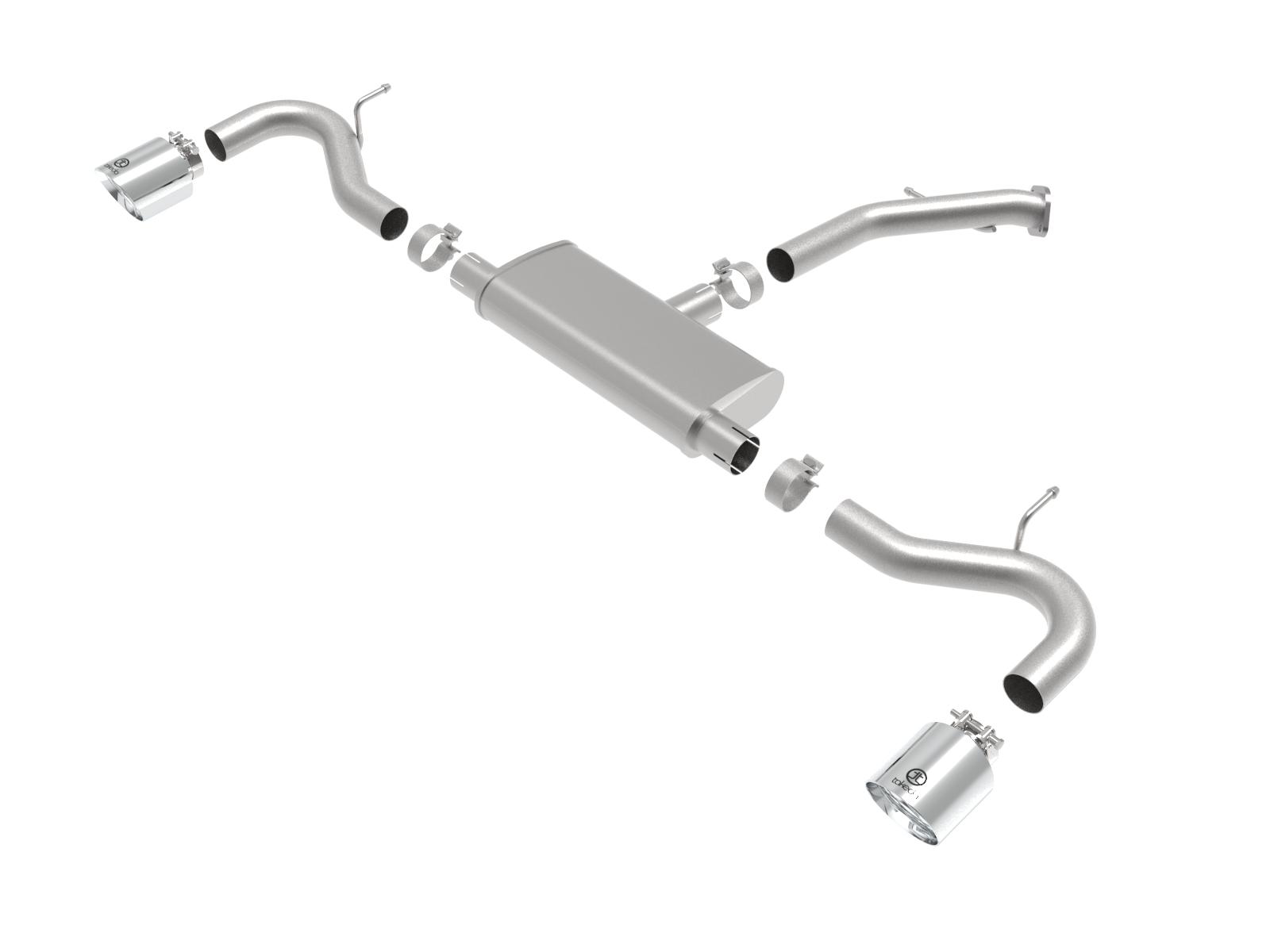AFE Takeda 2-1/2 IN 409 Stainless Steel Axle-Back Exhaust w/ Polished Tips (Hyundai Elantra GT 18-20 L4-1.6L (t)) - 49-47016-P
