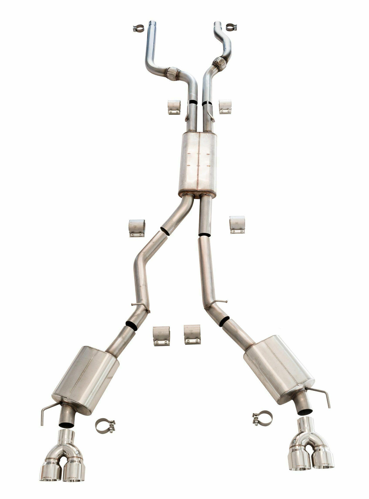 Thermal R&D 3" Cat-Back Exhaust System with Mid Pipes - Polished Tips (2020-2027 Explorer ST) - B917-C917-P