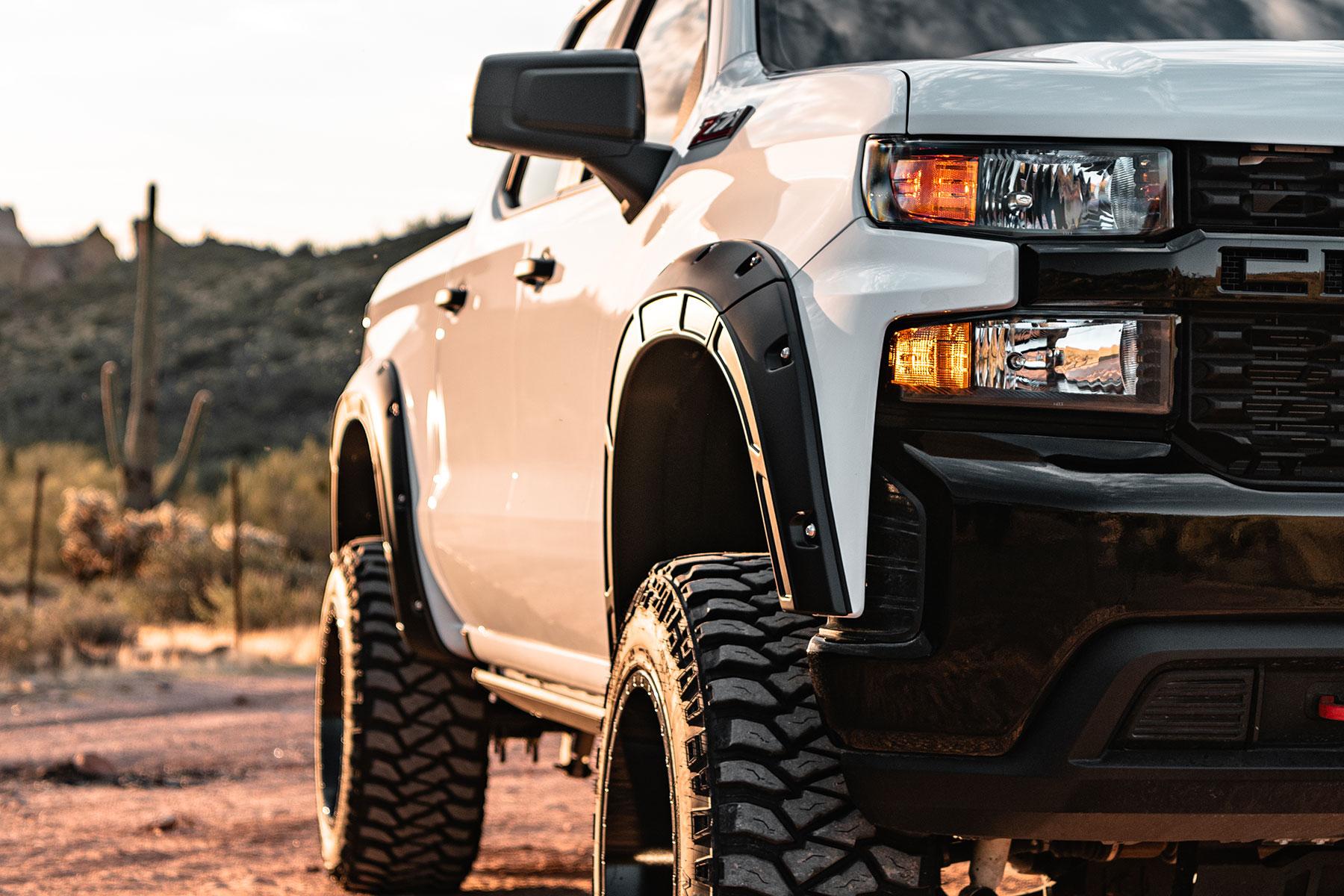 Rough Country Fender Flares Defender GB8 Mosaic Black Chevy Silverado 1500 (19-26) (2019-2026 Silverado 1500, Silverado 1500 LTD) - A-C12211-GB8