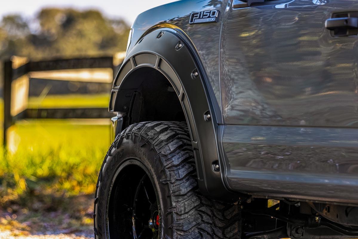 Rough Country Fender Flares Defender E7 Velocity Blue Ford F-150 2WD/4WD (2015-2020) (2015-2020 F-150) - A-F11811-E7