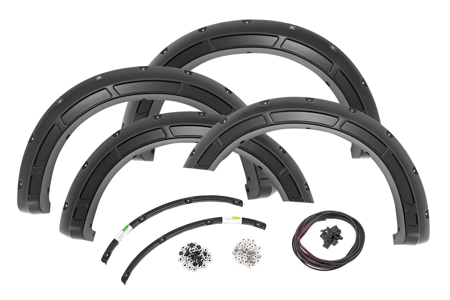 Rough Country Defender Pocket Fender Flares D1 Stone Gray Ford F-250/F-350 Super Duty (23-25) (2023-2026 F-350 Super Duty, F-250 Super Duty) - A-F20231-D1