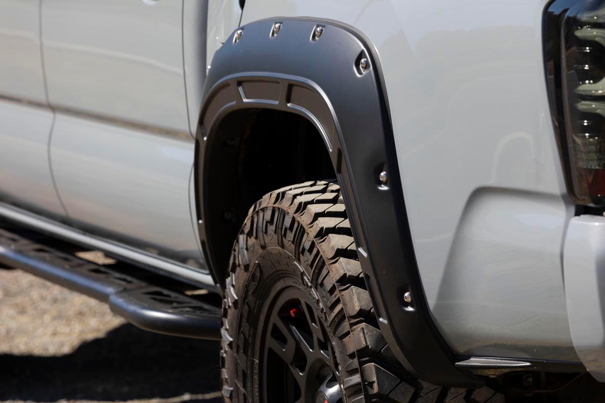 Rough Country Defender Pocket Fender Flare Super White Toyota Tacoma (16-23) (2016-2023 Tacoma) - A-T11621-O4O