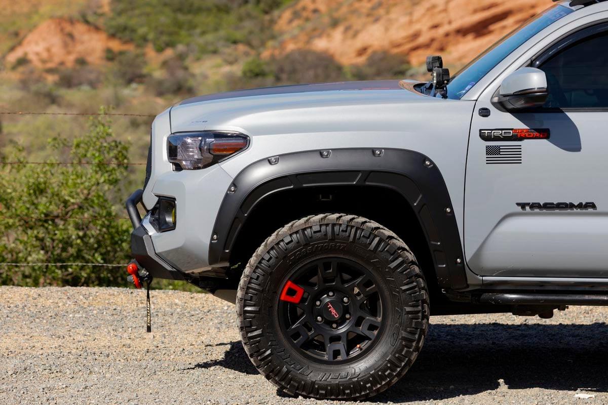 Rough Country Defender Pocket Fender Flare Super White Toyota Tacoma (16-23) (2016-2023 Tacoma) - A-T11621-O4O