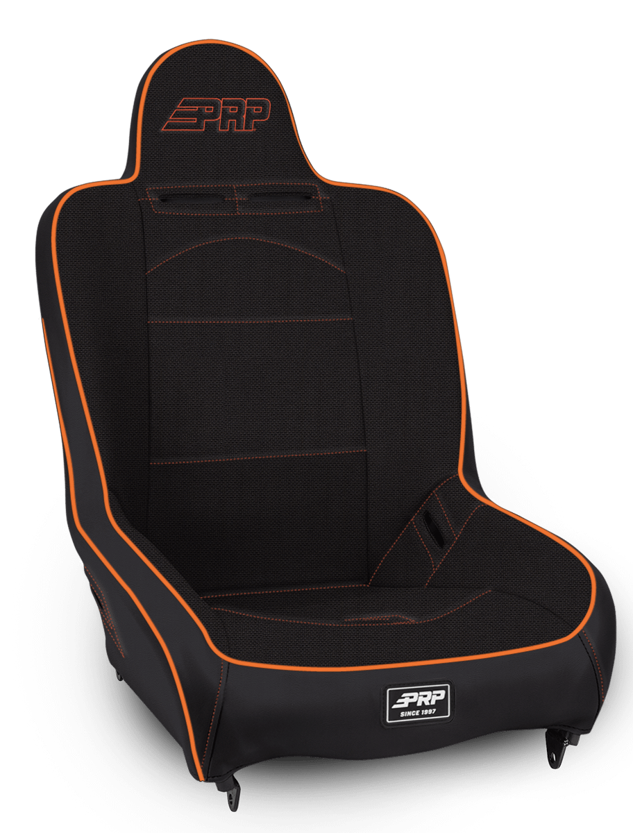 PRP Seats Premier High Back Suspension Seat Black and Orange Tweed - A100110-50-207